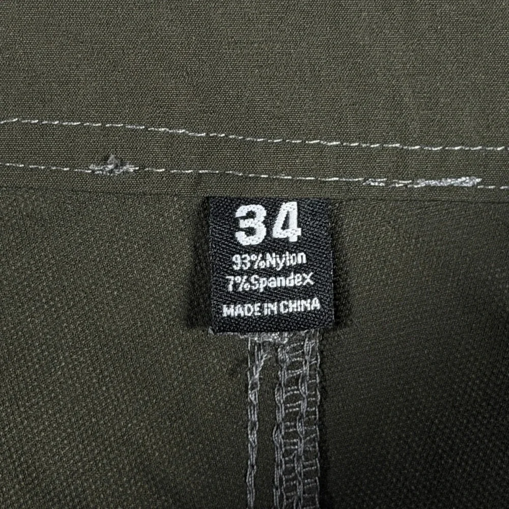 AFTCO Mens Fishing Shorts Olive Green Size 34 Nylon Stretch Cargo Utility Pliers